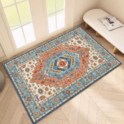 Entryway Rug - 1.6x2.6Washable Area Rugs for Bedroom Non-Slip Low-Pile Kitchen M