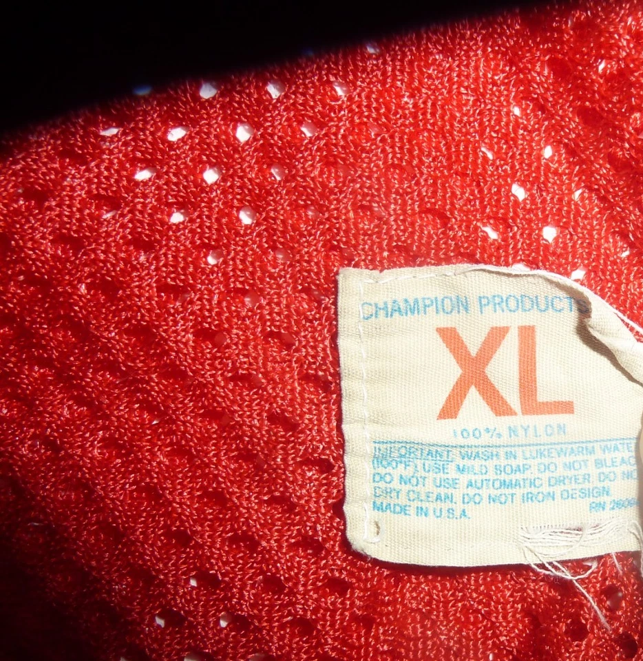 Camiseta de fútbol vintage de los 90 Champion Northwestern Trojans #58 malla roja L C-38 Foto 4 de 4