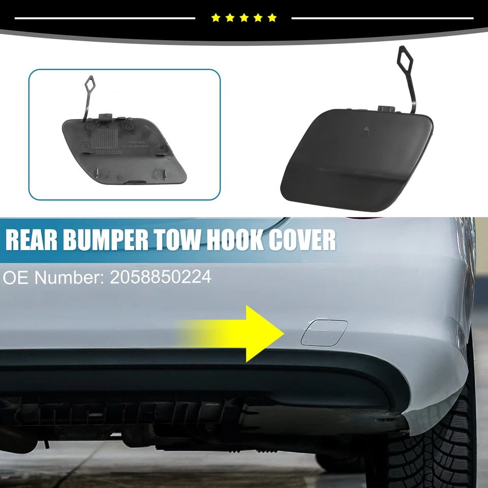 Cubierta del gancho de remolque del parachoques trasero 2058850224 apta para Mercedes-Benz C300 15-20 C400 2015 Foto 2 de 4
