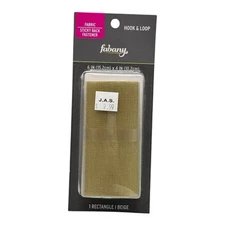 Fabany Hook & Loop 6" X 4"  Fabric Rectangle Beige Sticky Back Fastener NEW