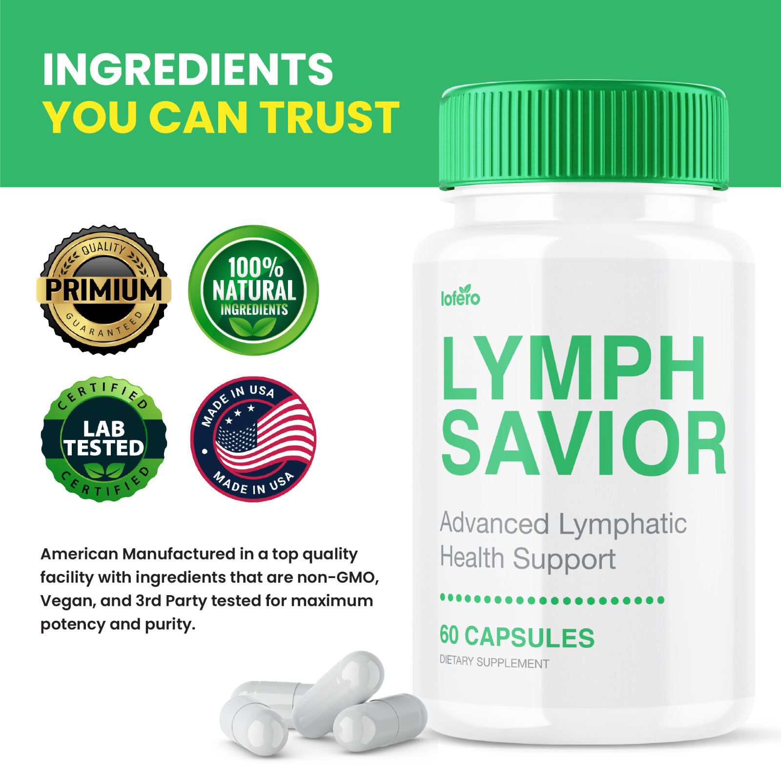 (3 Pack) Lymph Savior Lymphatic Health Support Dietary Supplement (180 ct)