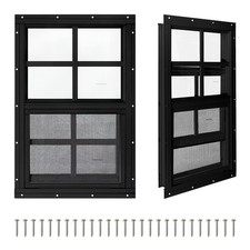 COLORPAPA 2 Pack Shed Windows, Chicken Coop Windows, 12" x 18" Black