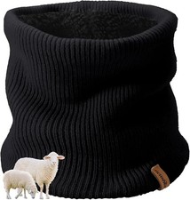 ACUSHLA Merino Wool Neck Gaiter for Men Women - Fleece Lined Heavyweight Warm