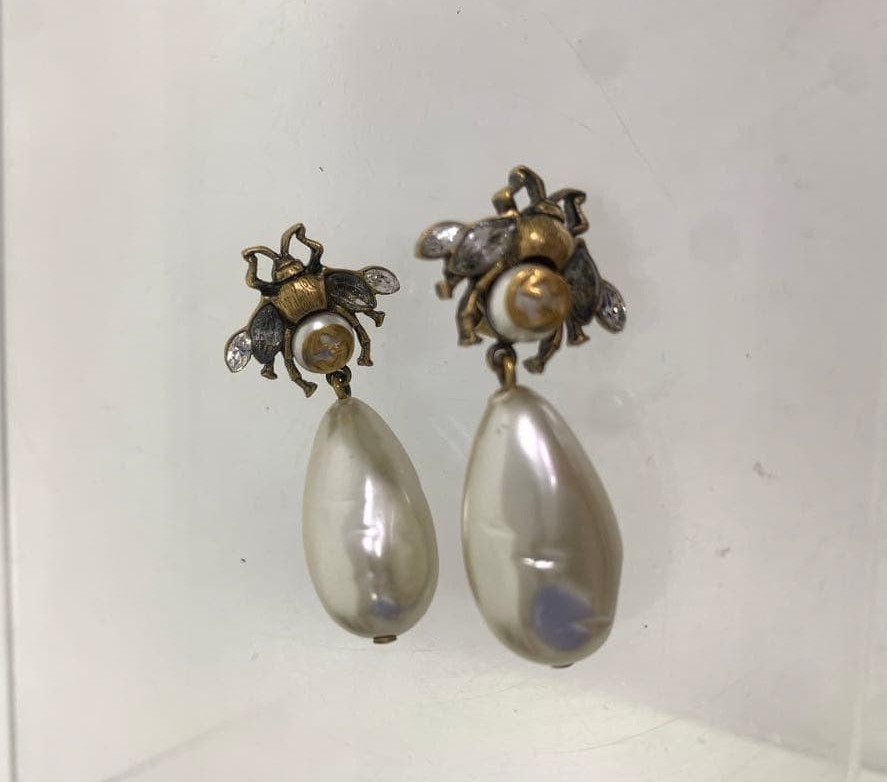 GUCCI Earrings Bee Dangling Interlocking Women Ac… - image 1