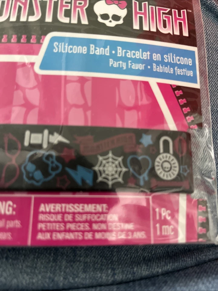 Monster High Mattel Muñeca Niñas Niños Cumpleaños Fiesta Favor Goma Pulsera Banda Foto 3 de 4