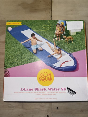 #ad #ad Sun Squad Shark Water Slide Lawn Toy Ages 5 12 Max 154 lbs 18 FT $30.00