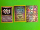 LOT OF 3 POKEMON CARDS -MEWTWO PLUS ANCIENT MEW BASE SET VINTAGE CARDS COOL LOOK