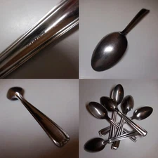 N24.23 Inox France Metal Grey 6 Lures Dessert Art Table Kitchen Vintage 20e