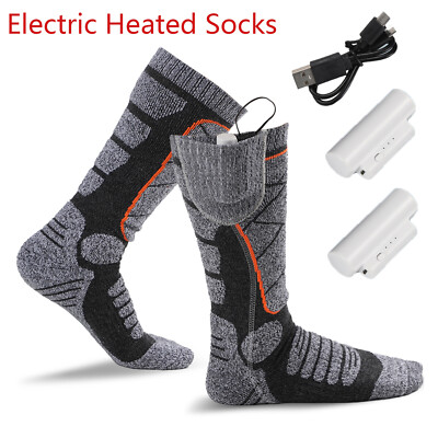 #ad Winter Electric Heated Super Warm Socks w 4000mAh Rechargeable Battery Women Men $19.50
