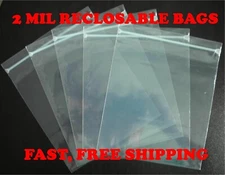 9" x 12" ZIP SEAL BAGS CLEAR 2 MIL PLASTIC RECLOSABLE LOCK MINI BAGGIES PCS