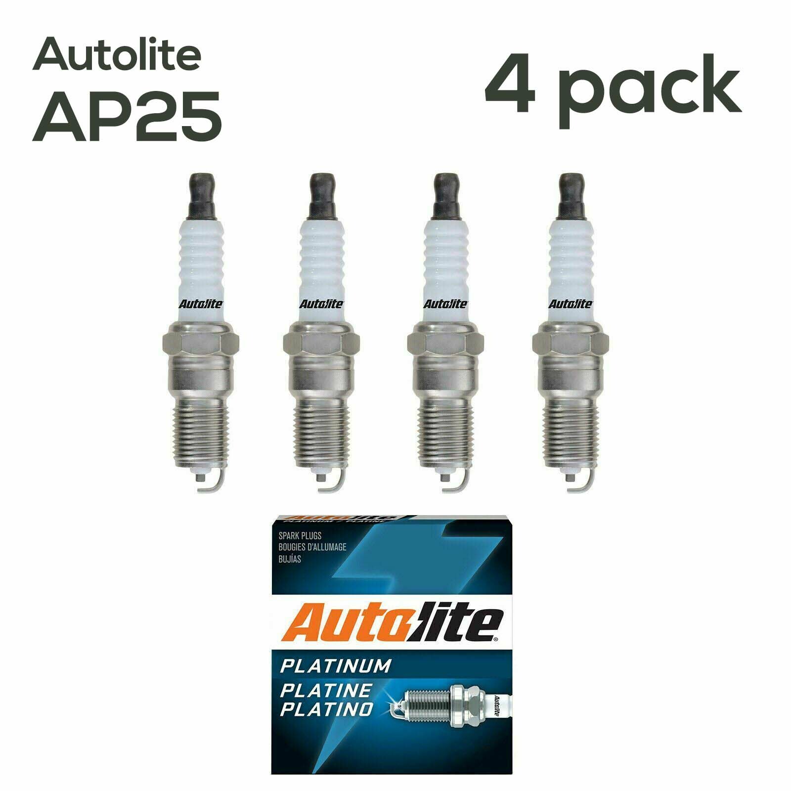 4 Pack Autolite AP25 Platinum Core Spark Plugs for Ford Dodge Chevrolet