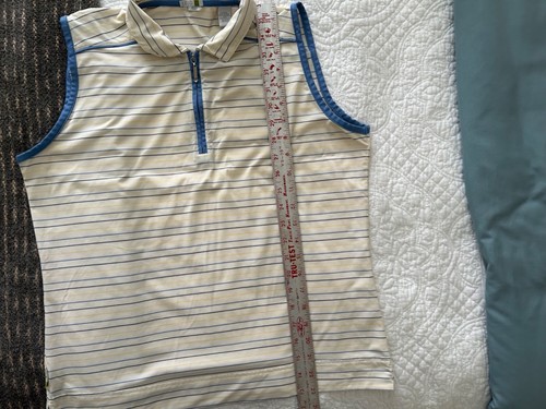 Izod Womens Sleeveless 1/4 Zip top Light Beige - 第 7/8 張圖片