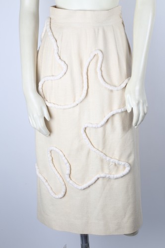 Vintage Juster Woman Buttercreme Handarbeit Bleistift Midi Rock Größe XS - Bild 5 von 11