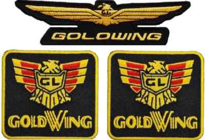 #ad Honda Gold Wing Embroidered Biker PATCH 3PC SET iron On or Sew on $9.71