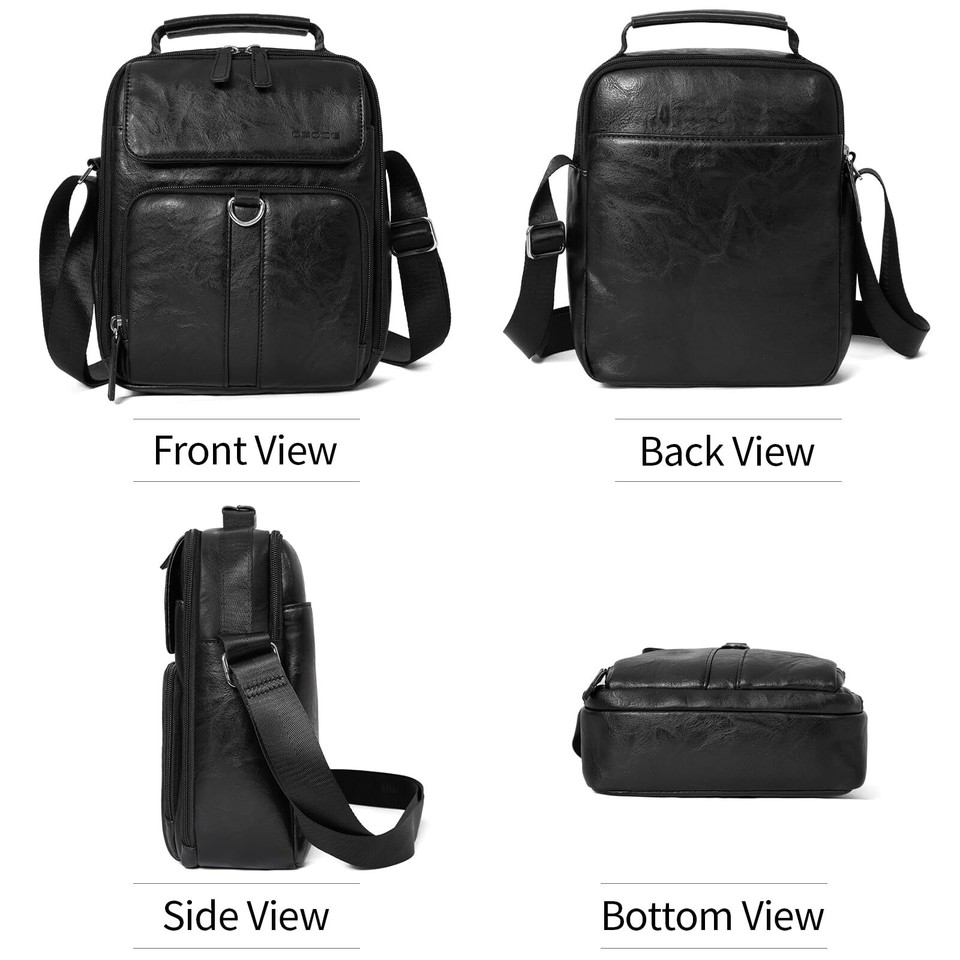 Leather Messenger Bag, Vintage Crossbody Bags for Men Satchel Shoulder