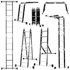Excel Aluminium Rungs Combination Ladder Multipurpose 12 Tread 3.5m Heavy Duty