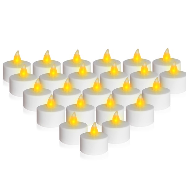 Led Teelicht Warm Weiß Mit Timer - 24Er Set - Weihnachten Advent Hochzeit Deko-image