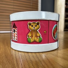 Vintage Ohio Art Vintage Tin Litho Drum Toys Bear Sailboat 1960's Nice Color