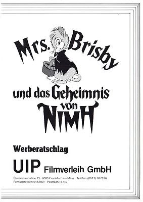 Mrs. Brisby und das Geheimnis von NIMH Werberatschlag Secret of NIMH Don Bluth