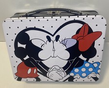 MICKEY  MINNIE MOUSE - Large Tin Tote / Metal Lunch Box /Disney LOVE