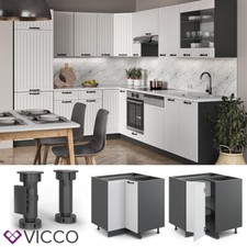 Credenza di base angolare da cucina componibile Fame-Line 87 cm antracite Vicco