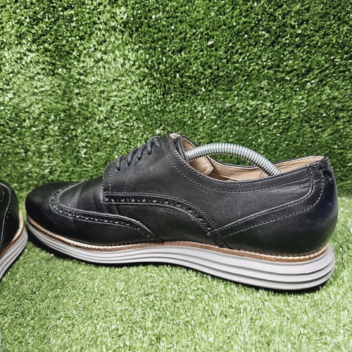 Scarpe Oxford Cole Haan originali Grand nere in pelle alare C26470 da uomo 10,5 - Foto 7 di 12