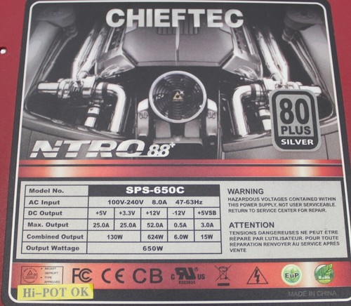 Chieftec Nitro 88+ SPS-650C ATX Netzteil modular 80+ #310917 - Bild 2 von 3