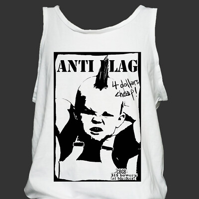 Anti-Flag Punk Rock T-SHIRT vest top unisex white S-2XL