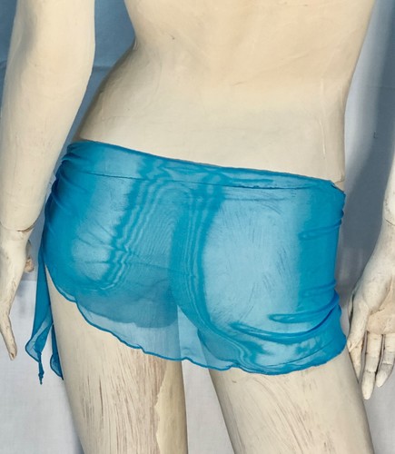 Stretch Mesh Tie Sarong Mini Swimwear Cover Beach Resort Skirt~TURQUOISE~Custom - Bild 2 von 3