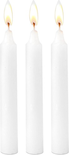 Classic 7" White Taper Candles - 60 Bulk Pack, Dripless for Shabbat and Events - Picture 6 of 11