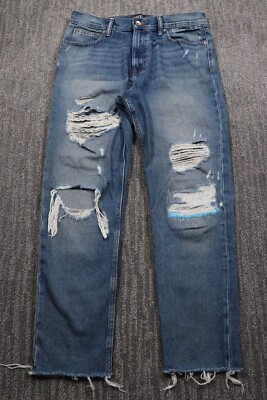 BDG Urban Outfitters Dad Slim Taper Fit Distressed Jeans Grunge Men 32x28 Hemmed
