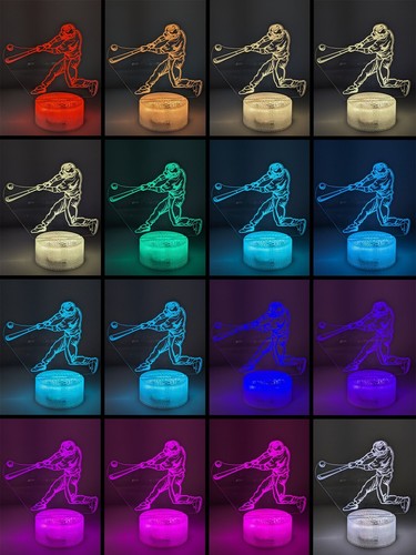Baseball Swing LED Night Light w/ Remote Control - 16 Colors, 5 Modes, Dimmable - Picture 9 of 9