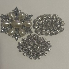 rhinestone brooch pin lot of 3 Pieces