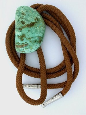 GREEN NATURAL VARISCITE GEM STONE GEMSTONE BOLO BOLA TIE epbt21n