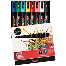 Uni Posca Paint Marker Pen Medium Point Set of 8 PC-5M8C w/ Tracking NEW