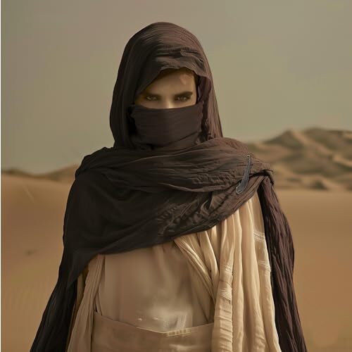 HOMELEX Medieval Black Padme Cape Shawl Post Apocalyptic Cloak Black Hooded Cowl - Picture 6 of 7