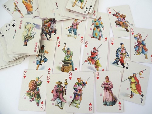Tarjetas de juego vintage - Los personajes en margen de agua - paquete de dos chinas - Imagen 7 de 8
