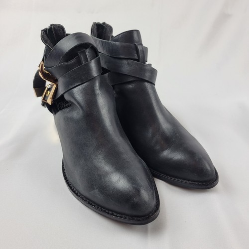 Vintage by Jeffrey Campbell Womens Everly Boots Gold & Black Leather 7.5 US - Picture 4 of 12