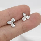 Three Petal Hydrangea Flower Design In 935 Argentium Silver Women's Earrings