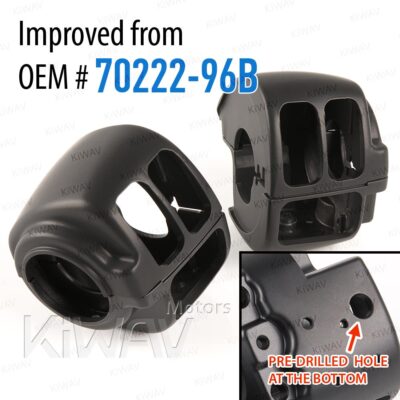 Black switch housing cover kit fits Harley '07-'09 Dyna low rider