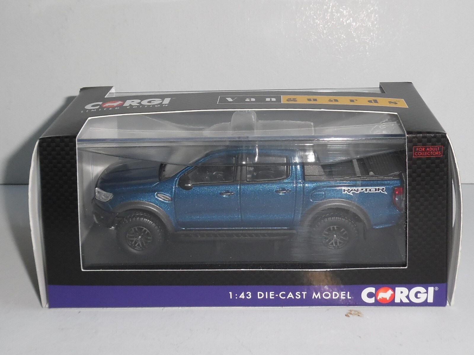 VANGUARDS / CORGI - VA15201  FORD RANGER RAPTOR - PERFORMANCE BLUE  IN STOCK NOW