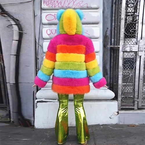 Fashion Women Colorful Natural Fox Fur Hood Coat Real Fur Jackets Thick Overcoat - Picture 4 of 5