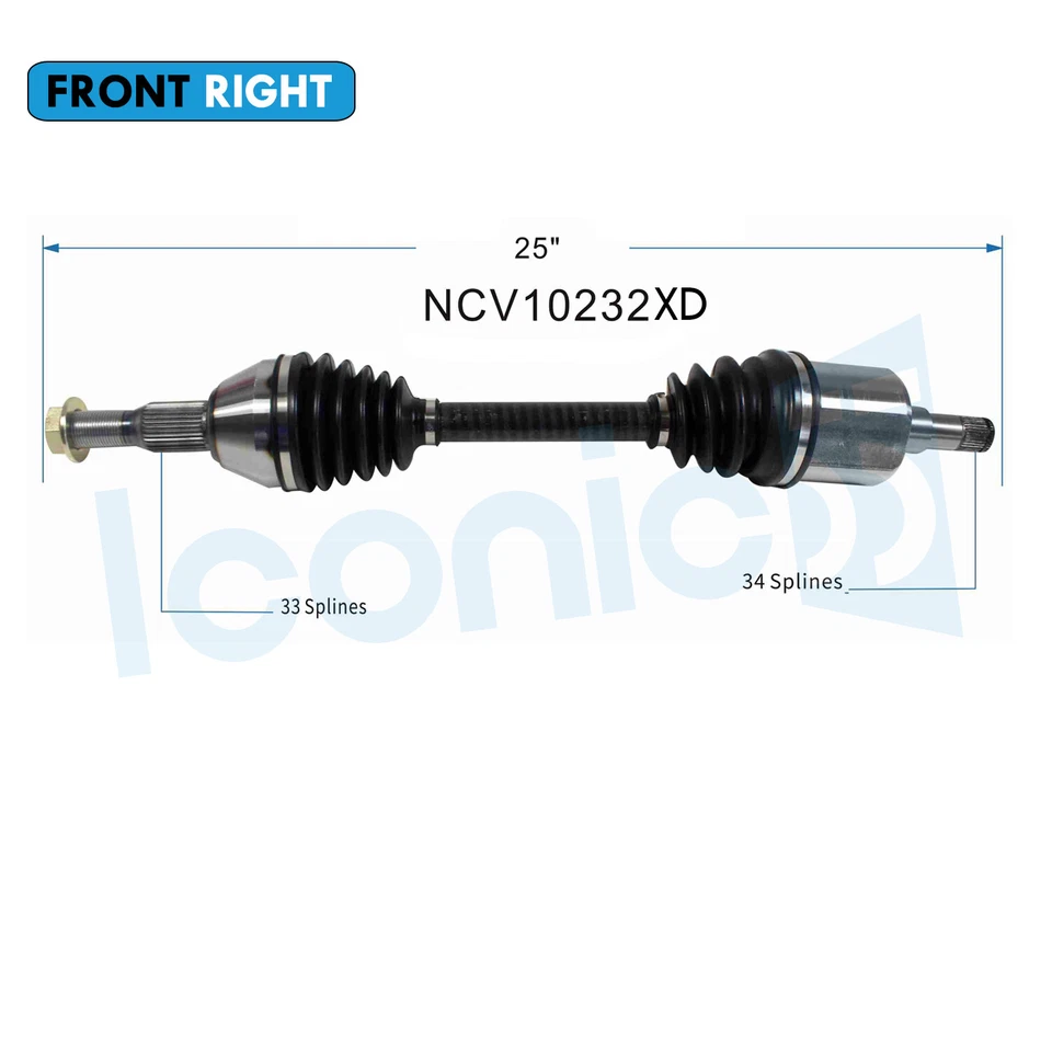 Extreme Weather Front Right CV Axle for 1991-20111 Chevy Buick Cadillac Pontiac - Изображение 2 из 4