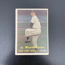 1957 TOPPS # 39 AL WORTHINGTON RC  DD 2408