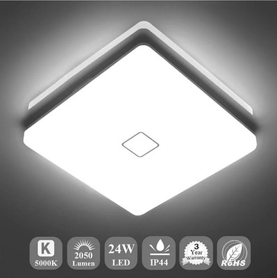 Led Ceiling Light Flush Mount Airand Round Led Ceiling Lamp 5000K Daylight 24W