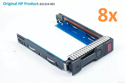 Lot of 8 - HP 651314-001 3.5'' Tray Caddy for Gen 10 Gen 9 Gen 8 servers SAS SATA