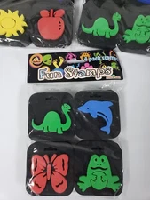 12 NEW FOAM CHUNKY STAMPS  Frogs Sea Creature Dinos Colorland Sealed Vintage