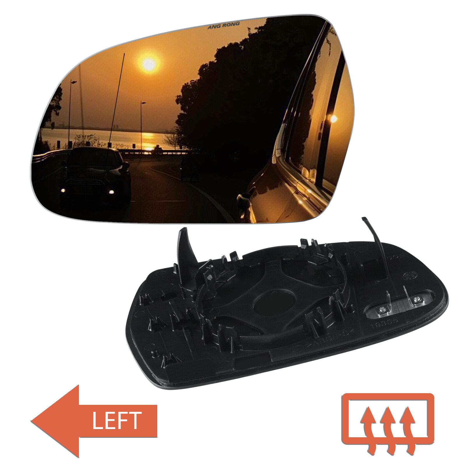 Left Side Wing Door Mirror Glass Heated Convex For Audi A3 8P A4 B8 8K