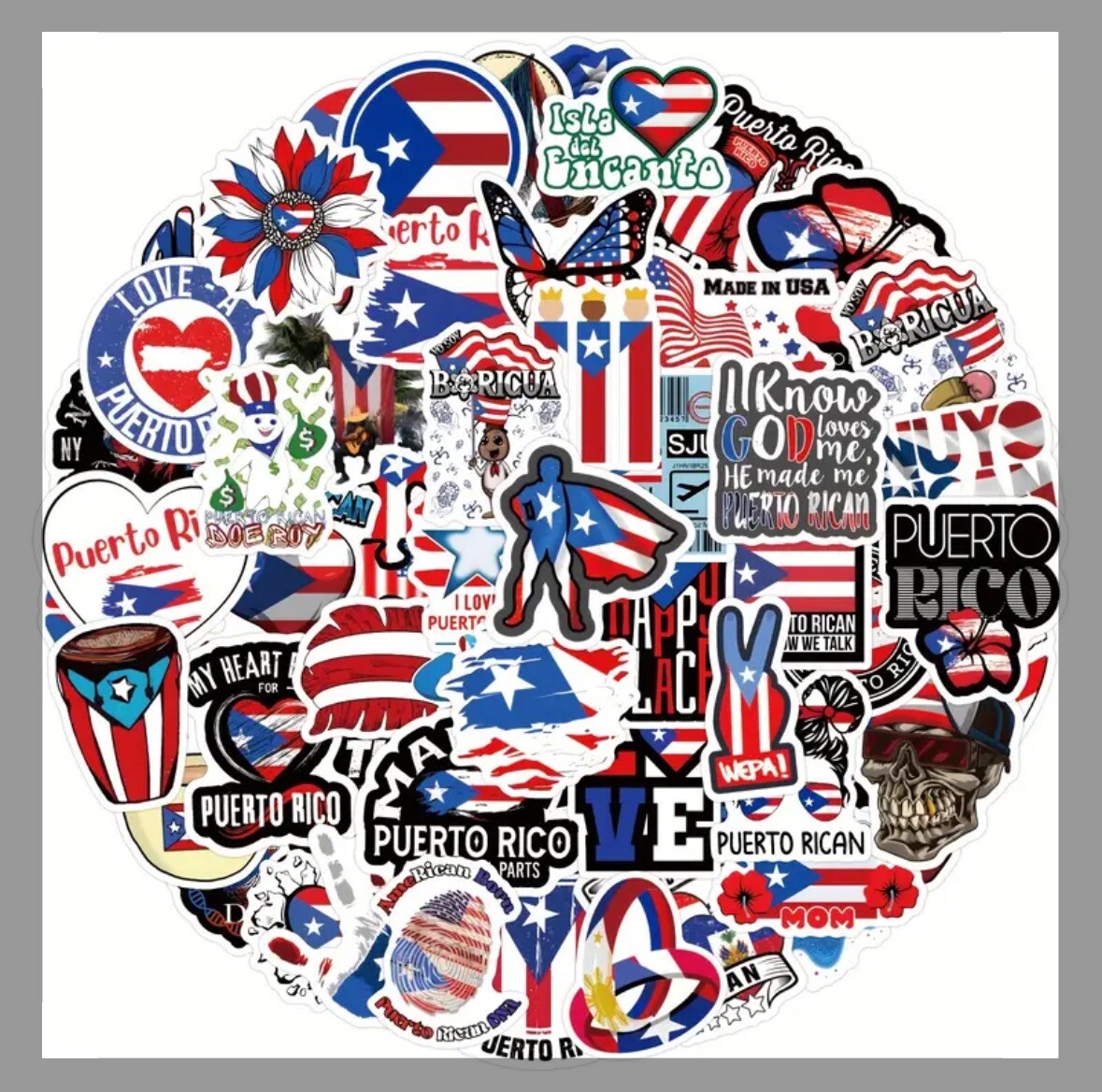 PUERTO RICO STICKER (Random Lot Of 10)