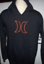 New Hurley size SMALL Heather gray black pullover hoodie jacket ICON sweatshirt